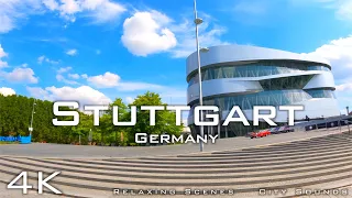 Stuttgart Germany 🇩🇪 4K - driving tour with city sounds - relaxing scenes