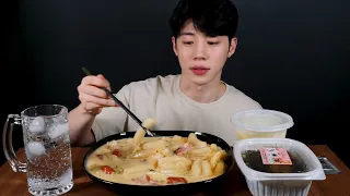 🤍엽떡 매콤 크림 떡볶이 먹방 Spicy Cream Tteokbokki MUKBANG REAL SOUND ASMR EATING SHOW グルメ AJEOC