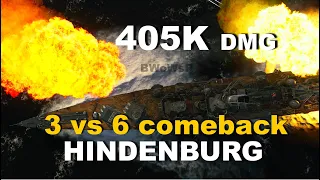 X Hindenburg - INCREDIBLE 3V6 COMEBACK - World of Warships