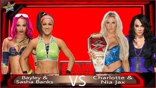 WWE Raw 2017.01.09 Bayley & Sasha Banks vs Charlotte & Nia Jax