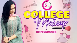 Easy college makeup without foundation😄| Anithasampath Vlogs