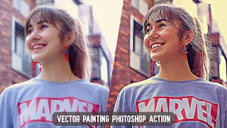 Vector Painting Photoshop Action | The Impressive Oil Painting Photoshop Actions Bundle | Artixty