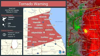 27th February 2024 - EF1 Tornado - Inverness, Palatine, Buffalo Grove, Illinois - NOAA Weather Radio