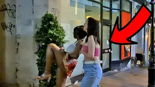 Bushman Scaring ONLY Girls with Short Dress! She peed her pants!?