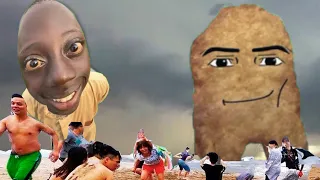 TENGE TENGE vs GEGAGEDIGEDAGEDAGO FILMÉ A LA PLAGE DANS LA VRAIE VIE ! Rango Tenge Tenge vs Nugget !