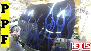 Applying HEXIS PPF (Paint Protection Film) on a C5 Corvette Z06 Hood