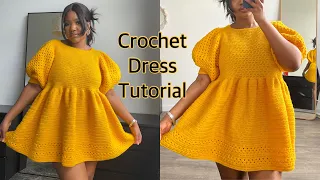 Crochet Dress tutorial: Must have in your fall/ summer wardrobe 🌻💛|| Mihankushea