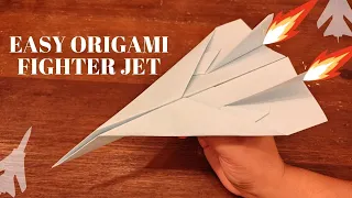 Origami Fighter Jet🛬✈🤩😎 #origami #papercraft #fighterjet #diy #videos #paperplane #easy #easycraft