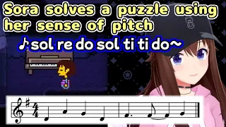 Sora solves a puzzle using her sense of pitch【hololive/clip】