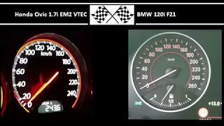 Honda Civic 1.7i EM2 VTEC VS. BMW 120i F21 - Acceleration 0-100km/h