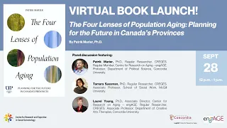 Book launch : The Four Lenses of Population Aging: Planning for the Future in Canada’s Provinces