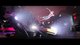 Spider-Man into the spider-verse chase scene