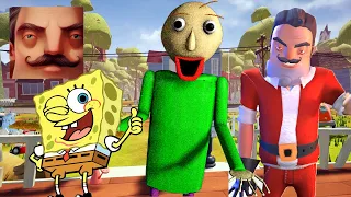 Hello Neighbor - New Neighbor Baldi Santa SpongeBob History Gameplay Walkthrough