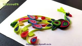 Quilling Peacock Tutorial / How to make Paper Quilling Peacock design / DIY paper quilling peacock