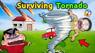Shinchan And Nobita Surviving Disaster 😱 || 😂 Funny Game || Natural Disaster Roblox
