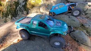 Axial Capra, Redcat & Custom Cage  Rock Crawler Tackle some crazy lines Pt.2