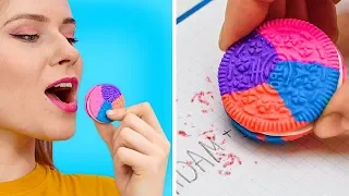 MATERIALE SCOLASTICO FAI-DA-TE DIVERTENTE E GENIALE || Scherzi e Trucchi per il Ritorno a Scuola!