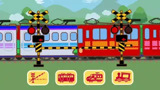【踏切アニメ】あぶない電車 5 TRAINS PASSING ON CRAZIEST & DANGEROUS RAILROAD TRACKS#2 Level-3