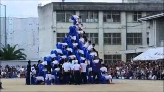 【閲覧注意】中学の体育祭のピラミッドで大事故発生！！！落下し