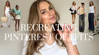 RECREATING FIVE SPRING / SUMMER PINTEREST OUTFITS 2024 | classy + clean girl outfit ideas