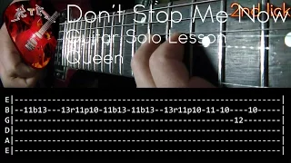 Don't Stop Me Now Guitar Solo Lesson - Queen (with tabs)