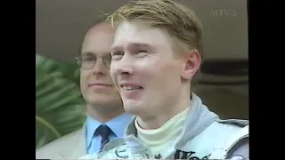 Formula One 1998 at Monaco, Mika Häkkinen (McLaren) wins the race (MTV3 Finland VHS-rip, mono)