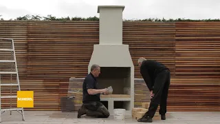 Outdoor Garden Fireplace being built (timelapse video)