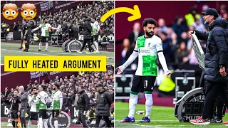 🤯🙆 Heated moments of MOHAMED SALAH vs JURGEN KLOPP furious clash as West Ham equalized Liverpool