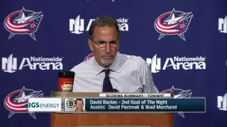 John Tortorella following the Jackets opening night loss