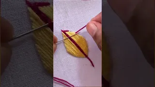Very easy and very stunning leaf hand embroidery|latest hand embroidery #Shorts