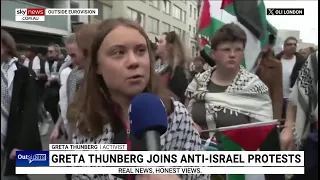 Greta Thunberg joins anti-Israel protests