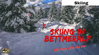 BETTMERALP Skiing off piste with my son in SWITZERLAND | Virtual ski ride