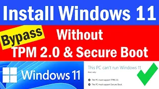 How to install Windows 11 without TPM 2.0 and Secure Boot || install Windows 11 on Unsupported PC