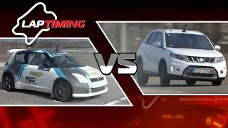 Laptiming: Suzuki Swift RX S1600 vs. Suzuki Vitara S (eng sub)