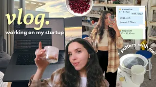 productive work day vlog 👩‍💻✨ working on my startup and balancing hobbies with work