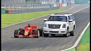 Ferrari F1 2018 vs Cadillac Escalade Monster - Monza