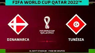 Dinamarca x Tunisia (Rodada 1 Grupo D) Simulação Copa do Mundo 2022