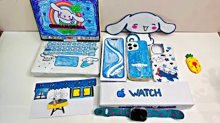 [ 💸💸paper diy💸💸] Macbook, apple watch, Iphone 15 pro max, phone case unboxing ! | asmr