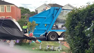 The hills shire clean up truck collecting clean up on Thursday morning