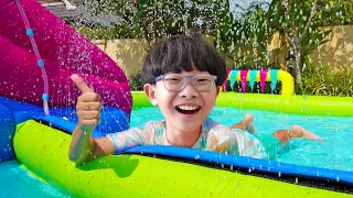 예준이와 예성이의 수영장 만들기 물놀이 장난감 놀이터 Swimming Pool with Water Play Toys Activity