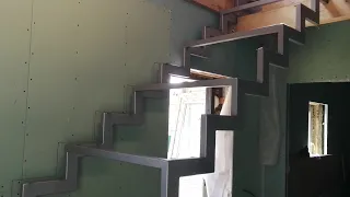 Забежная лестница из металла,косоуры (Первый опыт)часть1