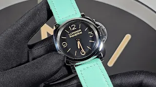 Light Blue Panerai Strap 47mm "Vacanze Romane" 26mm with Sewn Pin Buckle on PAM00372 Luminor 4K