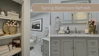 Spring Bathroom Refresh| New Spring Bedding| Decorate with Me