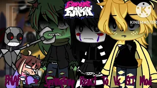 FNAF 1 + Springtrap React To Friday Night Funkin' Vs QT Mod || Gacha Club