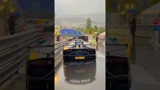 Black Lamborghini Aventador svj on rain 🖤