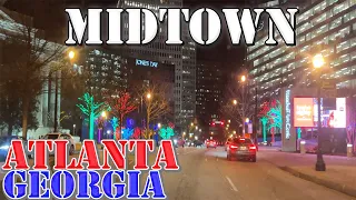 Midtown - Atlanta - Georgia - 4K Neighborhood Night Drive