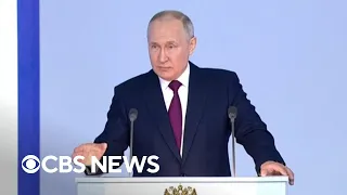 Russian leader Vladimir Putin blames the West and Ukraine for war