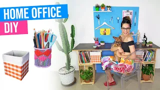 DIY CANTINHO DE ESTUDOS COM CAIXOTES E PAPELÃO! Faça seu HOME OFFICE | Paula Stephania