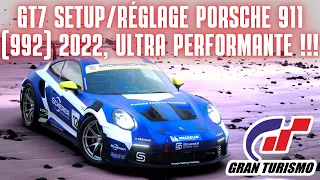 Gran Turismo 7: Réglage/Setup Porsche 911 GT3 RS 2022 modifier en mode CUP, voiture performante !!