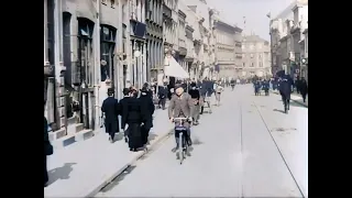 The Streets of Aarhus Denmark (1905) with added sound colourized